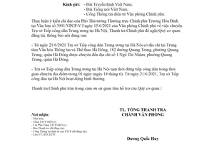 Công văn 941/TTCP-VP 2021 chuyển Trụ sở Tiếp công dân Trung ương tại Hà Nội