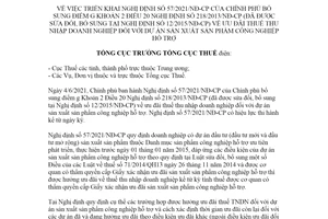 Công điện 6/CĐ-TCT 2021 triển khai Nghị định 57/2021/NĐ-CP