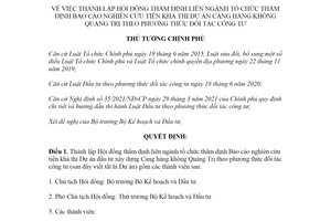 Quyết định 964/QĐ-TTg 2021 thành lập Hội đồng thẩm định Dự án Cảng hàng không Quảng Trị