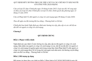 Nghị định 75/2021/NĐ-CP mức hưởng trợ cấp phụ cấp chế độ ưu đãi người có công với cách mạng mới nhất