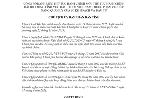 Quyết định 2391/QĐ-UBND 2021 thủ tục hành chính Đầu tư tại Việt Nam Sở Kế hoạch tỉnh Bình Định