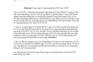 Công văn 2611/CHK-KHĐT 2021 rà soát cập nhật Kế hoạch đầu tư xây dựng tại các Cảng hàng không