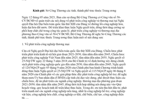 Công văn 3415/BCT-CTĐP 2021 phát triển công nghiệp tại Nghị quyết Đại biểu lần XIII