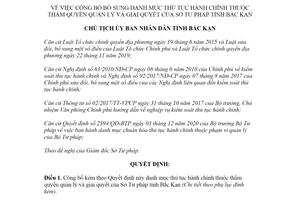 Quyết định 923/QĐ-UBND 2021 công bố bổ sung thủ tục hành chính Sở Tư pháp tỉnh Bắc Kạn