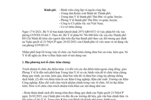 Công văn 3807/SYT-NVY 2021 triển khai chiến dịch tiêm chủng vắc xin COVID19 Hồ Chí Minh