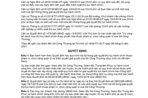 Quyết định 1865/QĐ-UBND 2021 quy trình giải quyết thủ tục hành chính Sở Công Thương Quảng Ninh