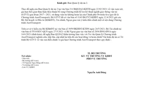 Công văn 5656/BGTVT-KHĐT 2021 xin điều chỉnh nội dung Chương trình Aus4Transport