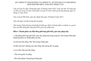 Quyết định 21/2021/QĐ-TTg quyền hạn của Hội đồng phối hợp phổ biến giáo dục pháp luật