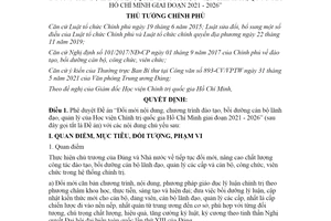 Quyết định 979/QĐ-TTg 2021 đào tạo bồi dưỡng lãnh đạo Học viện Chính trị quốc gia Hồ Chí Minh