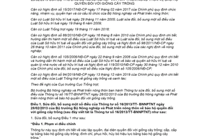 Thông tư 03/2021/TT-BNNPTNT sửa đổi Thông tư 16/2013/TT-BNNPTNT bảo hộ giống cây trồng