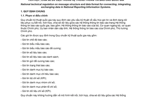Quy chuẩn kỹ thuật quốc gia QCVN 125:2021/BTTTT về Cấu trúc, định dạng dữ liệu phục vụ kết nối, tích hợp, chia sẻ dữ liệu giữa các hệ thống thông tin báo cáo trong Hệ thống thông tin báo cáo quốc gia