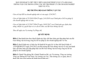 Quyết định 1127/QĐ-BGTVT 2021 Quy chế thực hiện giải đáp pháp luật trong hỗ trợ pháp lý doanh nghiệp