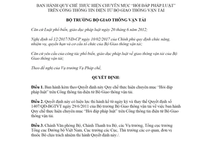 Quyết định 1130/QĐ-BGTVT 2021 Quy chế thực hiện chuyên mục Hỏi đáp pháp luật trên Cổng thông tin điện tử