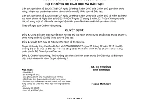 Quyết định 2108/QĐ-BGDĐT 2021 công bố Bộ thủ tục hành chính thuộc Bộ Giáo dục Đào tạo