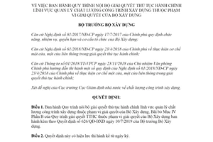 Quyết định 787/QĐ-BXD 2021 giải quyết thủ tục hành chính quản lý chất lượng công trình xây dựng