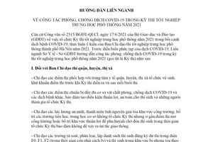 Hướng dẫn liên ngành 9728/HDLN:YT-GDĐT 2021 phòng chống COVID19 trong kỳ thi tốt nghiệp Hà Nội