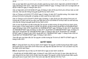 Quyết định 318/QĐ-UBND 2021 công bố thủ tục hành chính Ngành Tài nguyên tỉnh Kon Tum