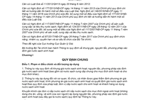 Thông tư 44/2021/TT-BTC khung giá nguyên tắc phương pháp xác định giá nước sạch sinh hoạt