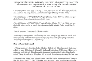 Thông tư 03/2021/TT-BTTTT xét thăng hạng chức danh viên chức chuyên ngành Thông tin