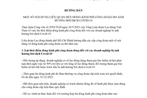 Hướng dẫn 13/HD-LĐLĐ 2021 đóng kinh phí công đoàn Liên đoàn Lao động Hồ Chí Minh