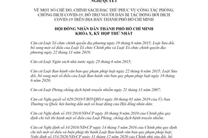 Nghị quyết 09/2021/NQ-HĐND chính sách phục vụ công tác phòng chống dịch Covid19 Hồ Chí Minh