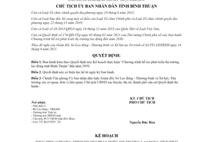 Quyết định 1589/QĐ-UBND 2021 Chương trình hỗ trợ phát triển thị trường lao động tỉnh Bình Thuận