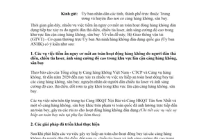 Công văn 6235/UBANHK-BGTVT 2021 tăng cường phối hợp trong bảo đảm an toàn hàng không