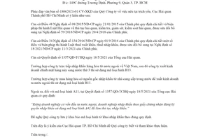 Công văn 1648/HQTPHCM-GSQL 2021 sử dụng mã loại hình Cục Hải quan Hồ Chí Minh