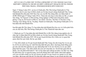 Thông báo 172/TB-VPCP 2021 Điều chỉnh đồ án Quy hoạch chung thành phố Nha Trang Khánh Hòa