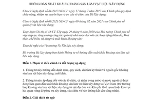 Thông tư 04/2021/TT-BXD hướng dẫn xuất khẩu khoáng sản làm vật liệu xây dựng