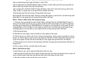 Thông tư 51/2021/TT-BTC nghĩa vụ tổ chức trong đầu tư nước ngoài trên thị trường chứng khoán
