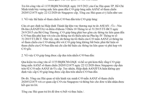 Công văn 3105/TCHQ-GSQL 2021 xác minh C/O giáp lưng mẫu AANZ