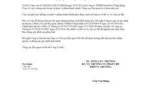 Công văn 3119/TCHQ-PC 2021 xử lý vi phạm hành chính