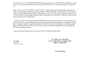 Công văn 3148/TCHQ-PC 2021 xử phạt vi phạm hành chính