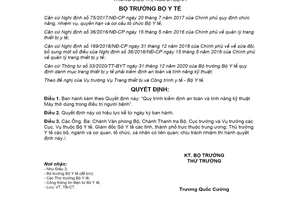 Quyết định 3237/QĐ-BYT 2021 Quy trình kiểm định an toàn Máy thở dùng điều trị người bệnh