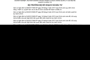 Quyết định 855/QĐ-BKHĐT 2021 công bố thủ tục hành chính thành lập doanh nghiệp hộ kinh doanh