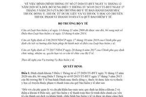 Quyết định 3283/QĐ-BYT 2021 đính chính Thông tư 27/2020/TT-BYT Danh mục thuốc đông y