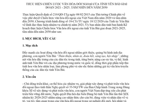 Kế hoạch 154/KH-UBND 2021 thực hiện Chiến lược Văn hóa đối ngoại tỉnh Yên Bái