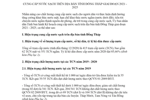 Kế hoạch 198/KH-UBND 2021 cung cấp nước sạch tỉnh Đồng Tháp