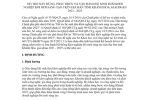 Kế hoạch 5673/KH-UBND 2021 hỗ trợ xây dựng Hệ thống khởi nghiệp đổi mới sáng tạo Khánh Hòa