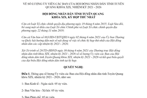 Nghị quyết 30/NQ-HĐND 2021 số lượng Ủy viên các Ban của Hội đồng nhân dân tỉnh Tuyên Quang