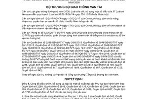 Quyết định 1215/QĐ-BGTVT 2021 mạng lưới tuyến vận tải hành khách cố định liên tỉnh