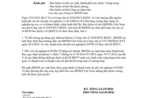Công văn 1920/BHXH-CSYT 2021 thanh toán chi phí xét nghiệm COVID19 theo bảo hiểm y tế