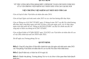 Quyết định 35/QĐ-VKSTC 2021 điều chỉnh dự toán chi ngân sách của Văn phòng Viện kiểm sát tối cao