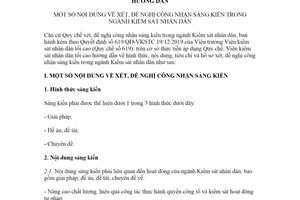 Hướng dẫn 29/HD-VKSTC 2021 nội dung xét công nhận sáng kiến ngành Kiểm sát nhân dân