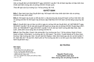 Quyết định 3355/QĐ-BYT 2021 Kế hoạch triển khai chiến dịch tiêm vắc xin phòng COVID19