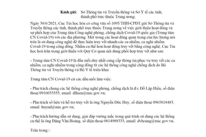Công văn 1151/THH-CPĐT 2021 hỗ trợ địa phương sử dụng công nghệ trong phòng chống Covid 19
