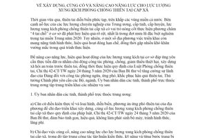 Chỉ thị 18/CT-TTg 2021 nâng cao năng lực lực lượng xung kích phòng chống thiên tai cấp xã