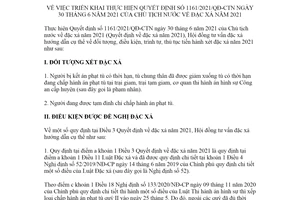 Hướng dẫn 63/HD-HĐTVĐX 2021 thực hiện Quyết định 1161/2021/QĐ-CTN về đặc xá