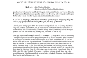 Giải đáp 01/2021/GĐ-TANDTC một số vấn đề nghiệp vụ về hòa giải tại Tòa án nhân dân tối cao